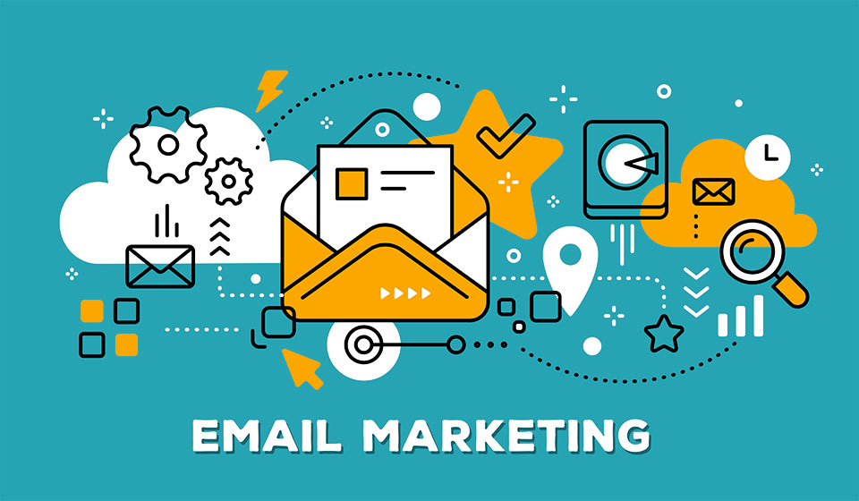 email and newsletter marketing poster